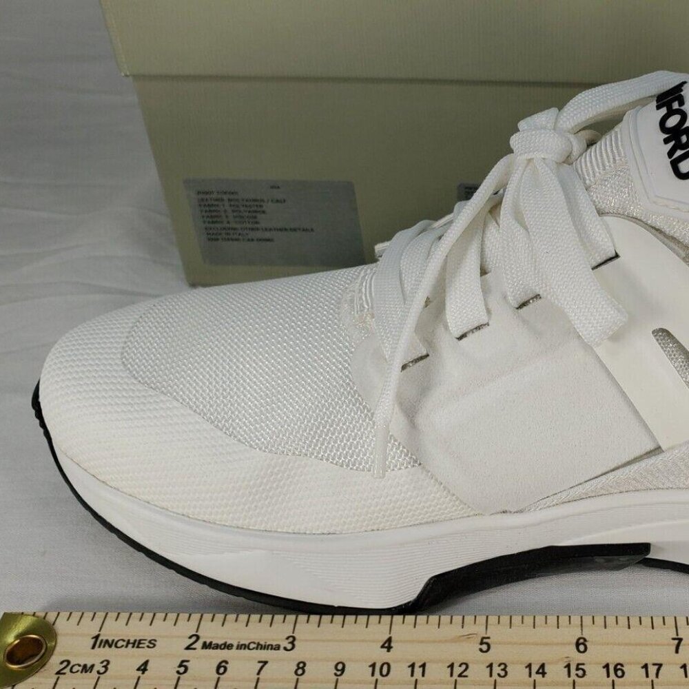 Tom Ford Men’s Jago Designer Trainer Sneakers Mesh Shoe White J1100T US 7 to 13